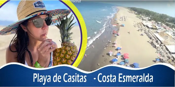 Chica disfruta de una piña en Playa de Casitas de Costa Esmeralda